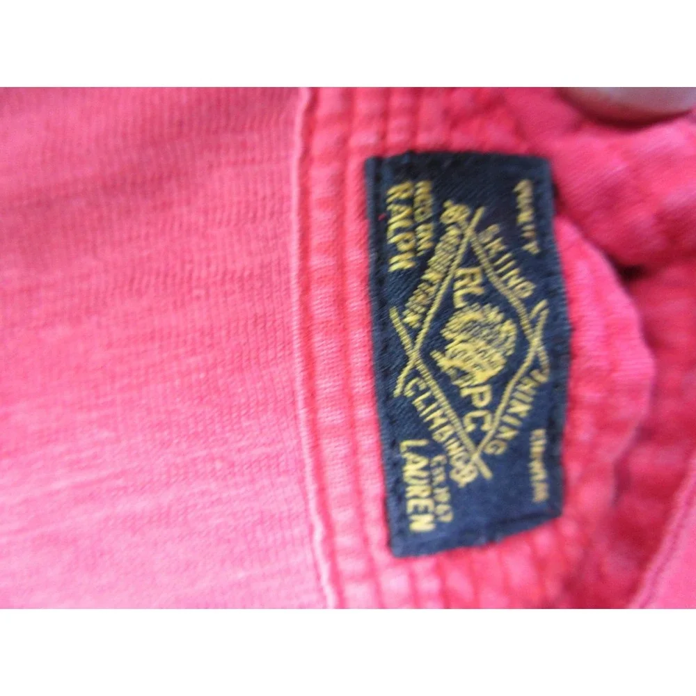 VINTAGE Polo Ralph Lauren Shirt Mens 2XL Red Henley Big RLPC Activewear Outdoors